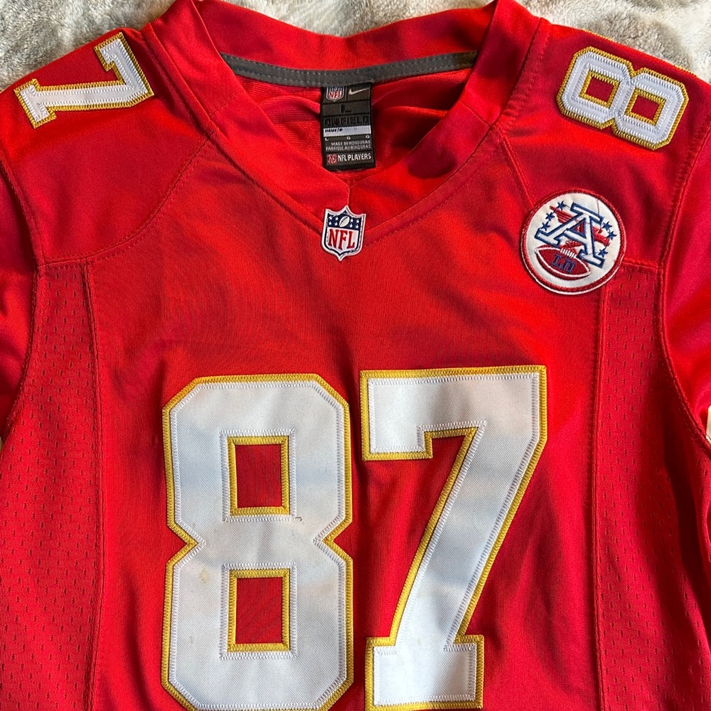 NFL Travis Kelsey Red and White Women's Jersey